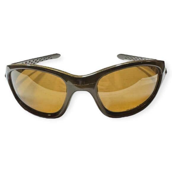 Oakley Ten X Polarized Sunglasses Gold Black Frame with Gold Lenses Retro Rare - Picture 3 of 9